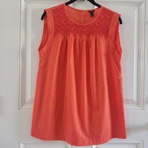 J. CREW Sleeveless Eyelet Embroidered Lined Orange Top SZ 6T